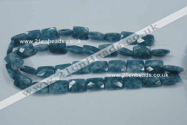 CEQ234 15.5 inches 15*20mm faceted rectangle blue sponge quartz beads