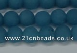 CEQ267 15.5 inches 8mm round matte blue sponge quartz beads