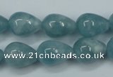 CEQ46 15.5 inches 12*16mm teardrop blue sponge quartz beads