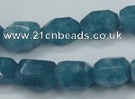 CEQ86 15.5 inches 11*14mm faceted nuggets blue sponge quartz beads