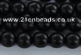 CEY02 15.5 inches 6mm round black ebony wood beads wholesale