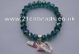 CFB10 7*10mm faceted roundel AB color crystal stretchy bracelet