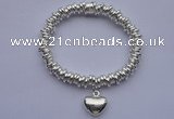 CFB108 Silver plated copper dangling charms fashion stretchy bracelet