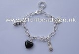 CFB27 8 inches silver plated copper dangle fashion charm bracelet