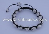 CFB508 10mm round turquoise beads adjustable bracelet wholesale