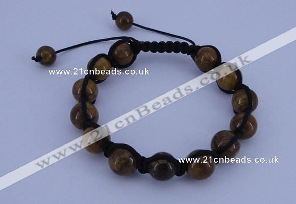 CFB509 10mm round turquoise beads adjustable bracelet wholesale