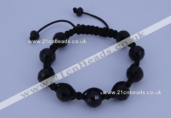 CFB526 12mm faceted round crystal beads adjustable bracelet wholesale