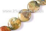 CFC01 14mm coin 15.5 inches fossil coral  beads Wholesale