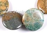 CFC02 22mm coin 15.5 inches fossil coral  beads Wholesale