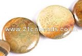 CFC03 24mm coin 15.5 inches fossil coral  beads Wholesale