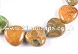 CFC05 14mm heart 15.5 inches fossil coral  beads Wholesale