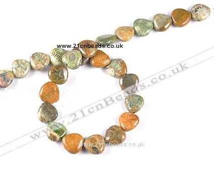 CFC05 14mm heart 15.5 inches fossil coral  beads Wholesale