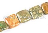 CFC07 14mm square  15.5 inches fossil coral  beads Wholesale