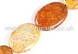 CFC22 15.5 inches 18*25mm oval fossil coral  beads Wholesale