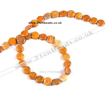 CFC24 15.5 inches 10mm coin fossil coral  beads Wholesale