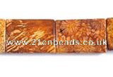 CFC28 18*25mm rectangle 15.5 inch fossil coral  beads Wholesale