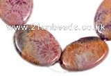 CFC31 15.5 inches 18*25mm oval fossil coral  beads Wholesale