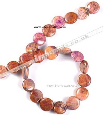 CFC32 15.5 inches 14mm coin fossil coral  beads Wholesale