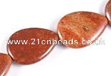 CFC36 15 inch 18*25mm flat teardrop fossil coral beads Wholesale