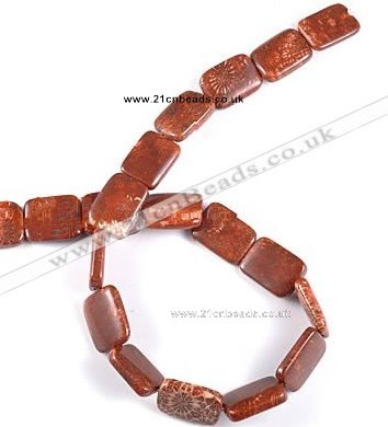 CFC39 15 inches 13*18mm rectangle fossil coral beads Wholesale