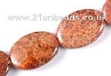 CFC42 18*25mm oval 15 inches fossil coral beads Wholesale
