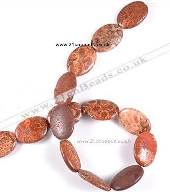 CFC42 18*25mm oval 15 inches fossil coral beads Wholesale