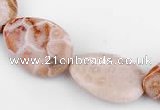 CFC48 18*25mm flat teardrop coral fossil jasper beads wholesale