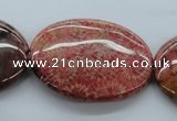 CFC87 15.5 inches 30*40mm oval fossil coral beads wholesale
