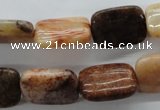 CFC98 15.5 inches 13*18mm rectangle fossil coral beads wholesale