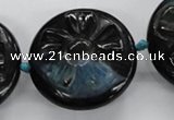 CFG1151 15.5 inches 35mm carved flower agate gemstone beads