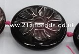 CFG1155 15.5 inches 40mm carved flower agate gemstone beads