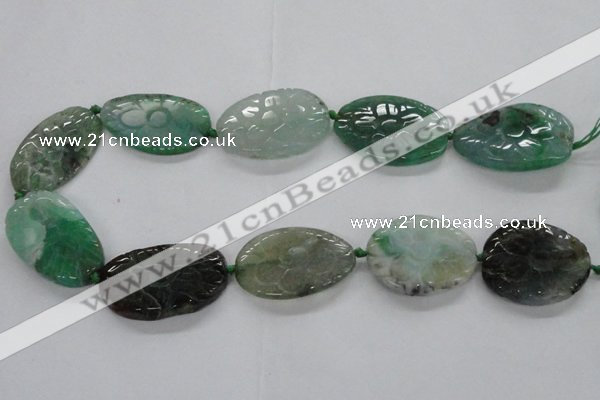 CFG1180 15.5 inches 25*38mm – 28*40mm carved freeform agate beads