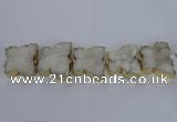 CFG1190 7.5 inches 40*45mm - 45*55mm butterfly druzy agate beads