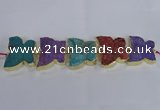 CFG1197 7.5 inches 40*45mm - 45*55mm butterfly druzy agate beads