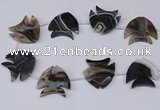CFG1261 15.5 inches 38*42mm - 42*45mm carved fish agate beads