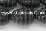 CFG1521 15.5 inches 15*20mm carved teardrop black agate beads