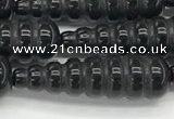 CFG1534 15.5 inches 10*35mm carved teardrop black agate beads