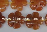 CFG216 15.5 inches 20mm carved flower red aventurine beads