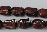 CFG236 15.5 inches 10*15mm carved flower mahogany obsidian beads