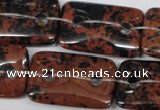 CFG337 15.5 inches 20*30mm carved rectangle mahogany obsidian beads