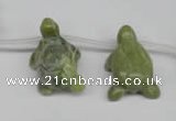 CFG866 Top-drilled 18*27mm carved animal olive jade gemstone beads