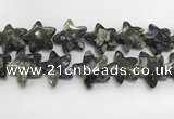 CFG985 15.5 inches 33*33mm carved star grey opal gemstone beads