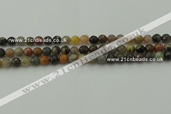 CFJ211 15.5 inches 6mm faceted round fancy jasper beads wholesale