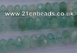 CFL112 15.5 inches 5*10mm faceted rondelle green fluorite beads