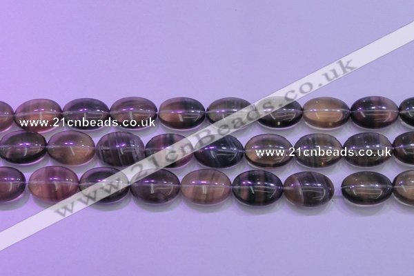 CFL1344 15.5 inches 18*25mm oval purple fluorite gemstone beads