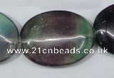 CFL172 15.5 inches 25*35mm oval natural fluorite beads wholesale