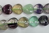 CFL789 15.5 inches 12mm heart rainbow fluorite gemstone beads
