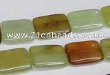 CFW149 15.5 inches 12*16mm rectangle flower jade gemstone beads