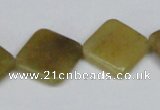 CFW160 15.5 inches 18*18mm diamond flower jade gemstone beads