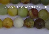 CFW203 15.5 inches 10mm round matte flower jade beads wholesale